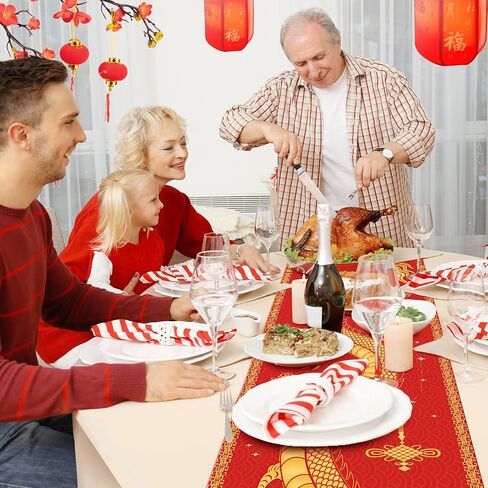 Chinese New Year Table Runner Lunar 2024 Asian Chinese Dragon Table Runner Year of The Dragon Kitchen Dining Table Decorations for New Year Spring Festival Wedding Home Party 13 x 72 Inch (2PCS) in Saudi Arabia