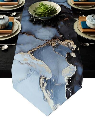 مفرش طاولة أسود أبيض رمادي وأحمر نمط خط هندسي غير قابل للانزلاق مقاوم للحرارة من البوليستر مفرش طاولة لحفلات العائلة والعشاء وطاولة المطبخ والعطلات ديكور المنزل 13*70 بوصة in Kuwait