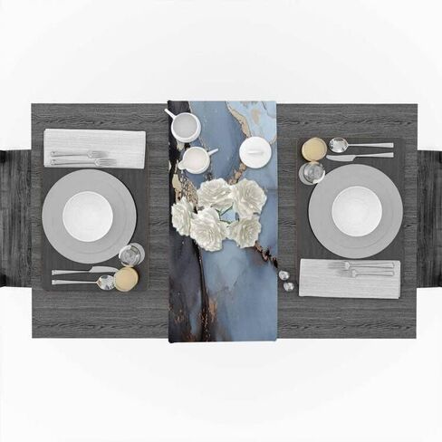 مفرش طاولة أسود أبيض رمادي وأحمر نمط خط هندسي غير قابل للانزلاق مقاوم للحرارة من البوليستر مفرش طاولة لحفلات العائلة والعشاء وطاولة المطبخ والعطلات ديكور المنزل 13*70 بوصة in Kuwait