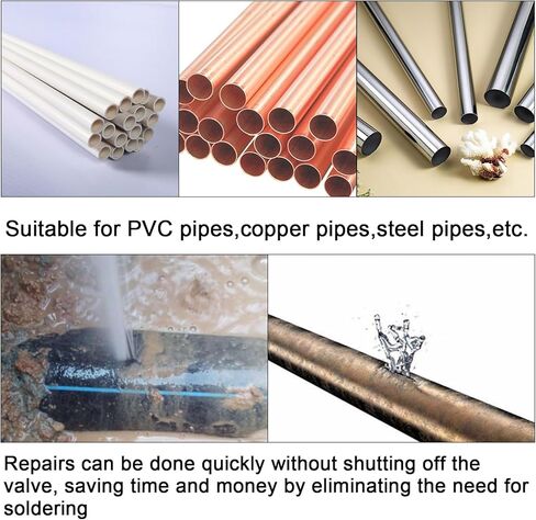 مشبك إصلاح الأنابيب لإغلاق تسرب القناة، إصلاح الأنابيب في حالات الطوارئ للأنابيب المعدنية والبلاستيكية، قابل لإعادة الاستخدام OD 3/4 بوصة (20 مم - 23 مم) in Kuwait