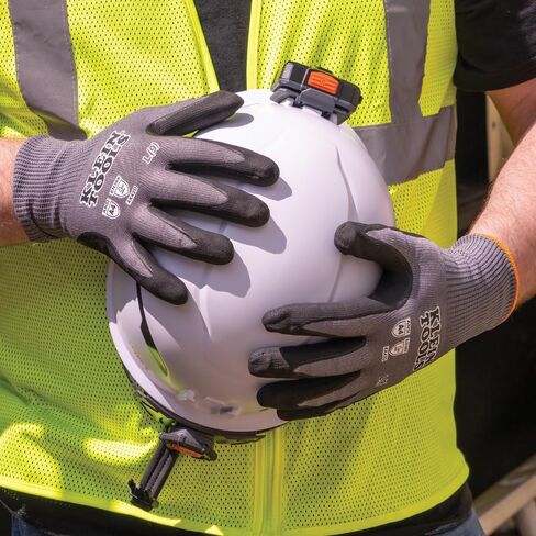 Klein Tools 60588 Work Gloves, Knit Dipped Cut Resistant ANSI A4 Nitrile Coated Gloves, HPPE Fabric, Touchscreen Capable, Medium, 2-Pair in Saudi Arabia