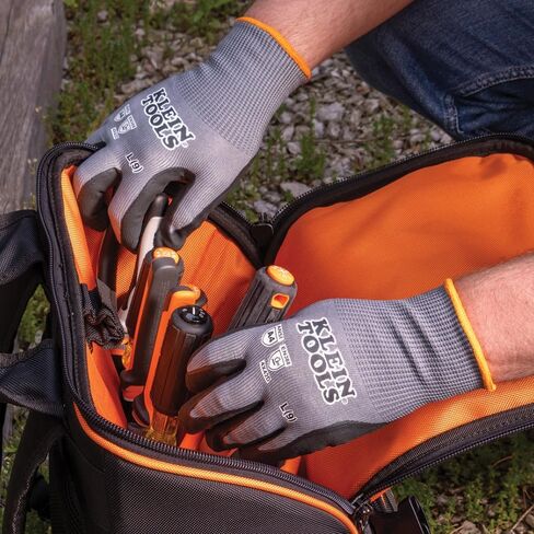 Klein Tools 60588 Work Gloves, Knit Dipped Cut Resistant ANSI A4 Nitrile Coated Gloves, HPPE Fabric, Touchscreen Capable, Medium, 2-Pair in Saudi Arabia