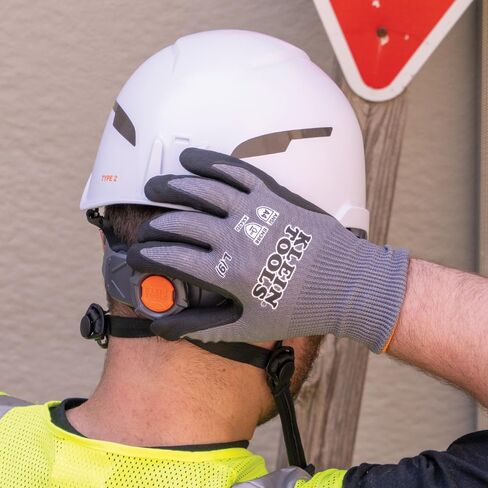 Klein Tools 60588 Work Gloves, Knit Dipped Cut Resistant ANSI A4 Nitrile Coated Gloves, HPPE Fabric, Touchscreen Capable, Medium, 2-Pair in Saudi Arabia