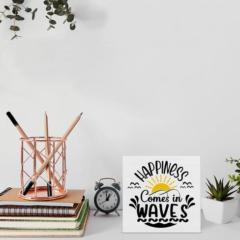 Beach Quotes Wooden Box Sign Beach House Decor Beach Definition Square Wood Sign Desk Decoration Coastal Wood Block Plaque Box Sign for Shelf Home 5 x 5 Inches in Saudi Arabia