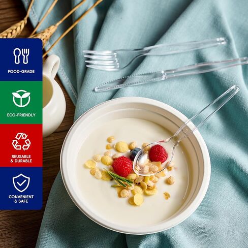 JOLLY CHEF [300 Count] Clear Plastic Forks,Heavy Duty Disposable Forks Plastic Utensils Perfect for Home, School, Party, Restaurant or Daily use in Saudi Arabia