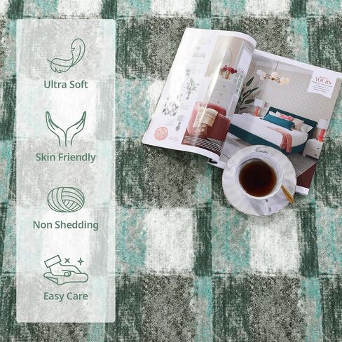 HOMBYS 6x9 ft Modern Patchwork Area Rug for Living Room Bedroom, Large Boho Floor Carpet with Non-Slip Backing for Indoor Office Dining Room, Abstract Home Deco, Machine Washable in Saudi Arabia