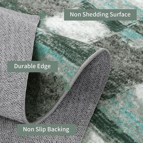 HOMBYS 6x9 ft Modern Patchwork Area Rug for Living Room Bedroom, Large Boho Floor Carpet with Non-Slip Backing for Indoor Office Dining Room, Abstract Home Deco, Machine Washable in Saudi Arabia