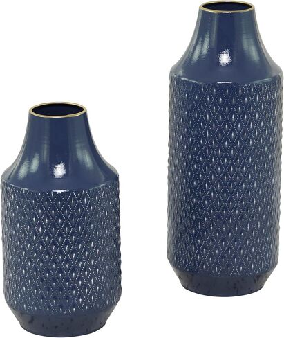 The Novogratz Metal Decorative Vase Centerpiece Vases with Handles, Set of 2 Flower Vases for Home Decoration 16", 12"H, Black in Saudi Arabia