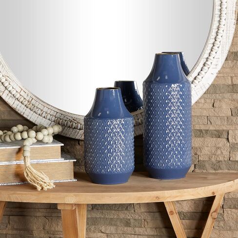 The Novogratz Metal Decorative Vase Centerpiece Vases with Handles, Set of 2 Flower Vases for Home Decoration 16", 12"H, Black in Saudi Arabia