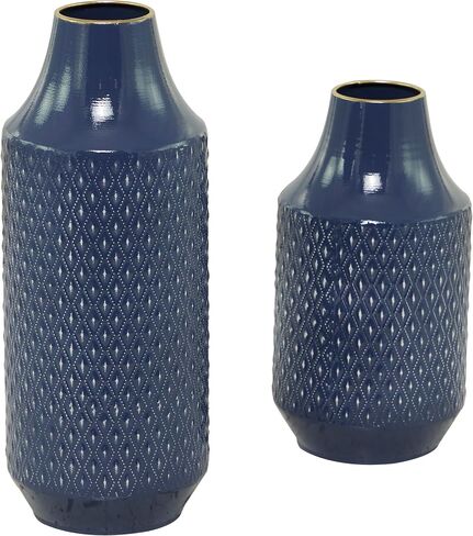The Novogratz Metal Decorative Vase Centerpiece Vases with Handles, Set of 2 Flower Vases for Home Decoration 16", 12"H, Black in Saudi Arabia