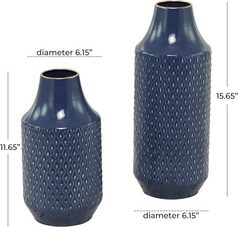 The Novogratz Metal Decorative Vase Centerpiece Vases with Handles, Set of 2 Flower Vases for Home Decoration 16", 12"H, Black in Saudi Arabia