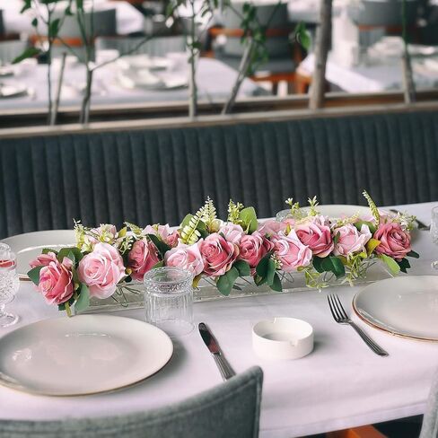 Acrylic Flower Vase - Elegant Floral Centerpiece | Modern Clear Rectangle Design | Perfect for Wedding Dining Table Decor | 12 Holes. in Saudi Arabia