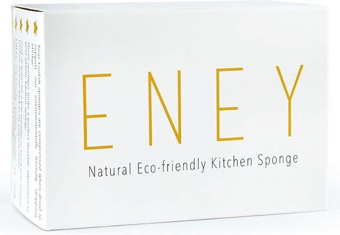 ENEY Eco-Friendly Natural Kitchen Washing Up Sponge | 100% Plant-Based Biodegradable | Four Pack of Non-Odor Dish Sponges | Sustainable Unbleached Loofah | Plastic-Free in Saudi Arabia