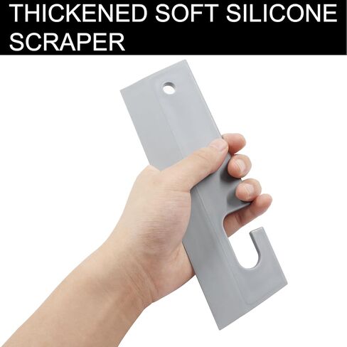 قطعتان من ممسحة السيليكون البيضاء - شفرة مياه فعالة لتنظيف أسطح المطبخ، والحوض، وزجاج مرايا الحمام، ونوافذ السيارة - أداة تنظيف مرنة للشفرة المائية in Kuwait