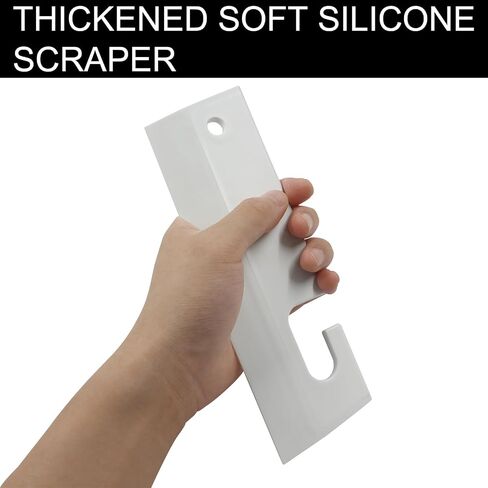 2 Pcs White Silicone Squeegee - Efficient Water Blade for Cleaning Kitchen Countertops, Sink, Bathroom Shower Mirrors Glass, Car Windows - Flexible Waterblade Cleaner Tool in Saudi Arabia