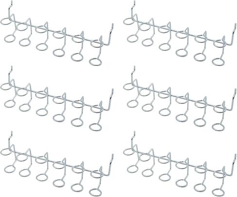 9 * 2 * 1.77 بوصة 6 قطع من أدوات Pegboard الفضية منظم أدوات لوحة ربط الحديد ملحقات Pegboard لمتجر السوبر ماركت والمستودع وغرفة تخزين منضدة العمل in Kuwait