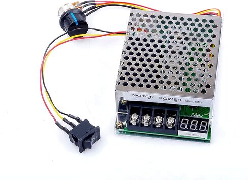 LIVISN PWM DC وحدة تحكم في سرعة المحرك، DC 10V-55V 12V 24V 36V 48V 40A وحدة تحكم في سرعة محرك DC بدون خطوات مع مقياس جهد قابل للتعديل ومفتاح عكسي للفرامل الأمامية وشاشة LED (40A) in Kuwait
