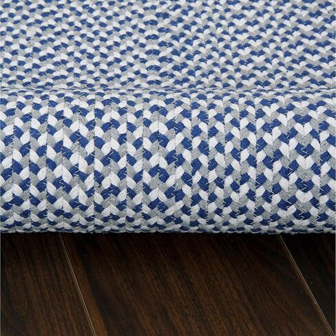 Super Area Rugs سجادة قطنية مضفرة ثلاثية الألوان من القطن - مربعات الجاموس باللون الأصفر والأبيض والرمادي مستطيلة مقاس 4 × 6 بوصات in Kuwait