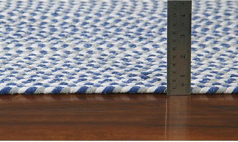 Super Area Rugs سجادة قطنية مضفرة ثلاثية الألوان من القطن - مربعات الجاموس باللون الأصفر والأبيض والرمادي مستطيلة مقاس 4 × 6 بوصات in Kuwait