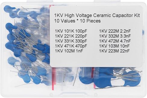 10 Values * 10 Pieces 1KV High Voltage Ceramic Capacitor Kit 100pF 220pF 330pF 470pF 1nF 2.2nF 3.3nF 4.7nF 10nF 22nF in Saudi Arabia