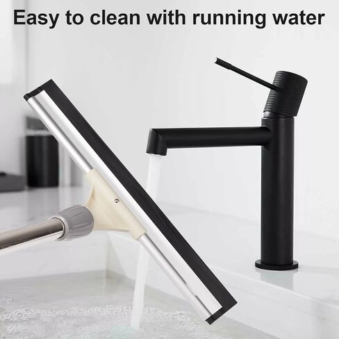 Floor Squeegee, Rubber Magic Broom Sweeper with 59'' Long Adjustable Handle for Floor, Floor Squeegee with Rubber Blade for Floor Glass Shower Window Bathroom Kitchen Pool in Saudi Arabia
