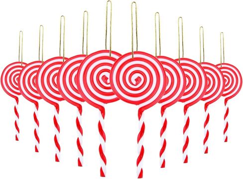 10 قطع عيد الميلاد مصاصة زخرفة شجرة عيد الميلاد زخرفة الأبيض والأحمر عيد الميلاد عيد الميلاد زينة عيد الحب in Kuwait