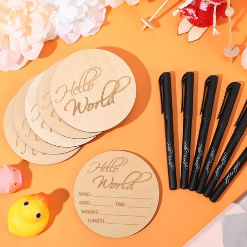 6 قطع خشبية لإعلان الطفل من هيلبان مع 6 أقلام، لافتة إعلان الولادة للمستشفى، لوحة إعلان 4 بوصة لأسماء الأطفال الجدد، علامات مرحبا بالعالم لحديثي الولادة، دعائم صور لحفلات استقبال المولود الجديد in Kuwait