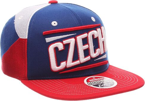 Zephyr Country Flag Soccer Victory Snapback Cap - Flat Bill, Adjustable Baseball Hat (Czech Republic) in Saudi Arabia
