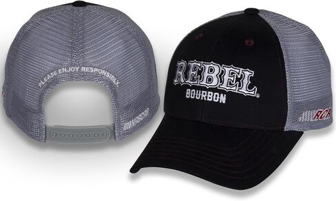 Kyle Busch #8 NASCAR 2024 Rebel Sponsor Black Gray Mesh Racing Snapback Hat in Saudi Arabia