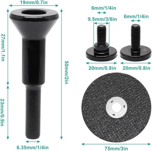 قطع عجلات مغزل ومجموعة عجلات طحن 3 بوصة لأداة دوارة مطحنة القالب، 1/4 بوصة جذع 3/8 بوصة فتحة أربور in Kuwait