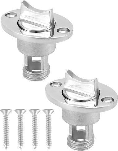 QWORK 316 Stainless Steel Marine Garboard Drain Plug Set (2-Pack) with O-Ring Seal - Corrosion-Resistant, Universal Fit for Boats, Yachts, and More - includes 4 Screws in Saudi Arabia