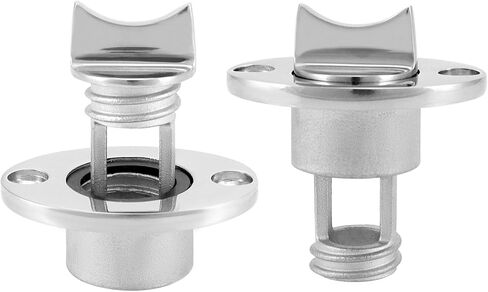 QWORK 316 Stainless Steel Marine Garboard Drain Plug Set (2-Pack) with O-Ring Seal - Corrosion-Resistant, Universal Fit for Boats, Yachts, and More - includes 4 Screws in Saudi Arabia