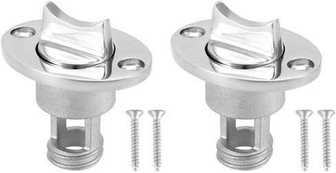QWORK 316 Stainless Steel Marine Garboard Drain Plug Set (2-Pack) with O-Ring Seal - Corrosion-Resistant, Universal Fit for Boats, Yachts, and More - includes 4 Screws in Saudi Arabia