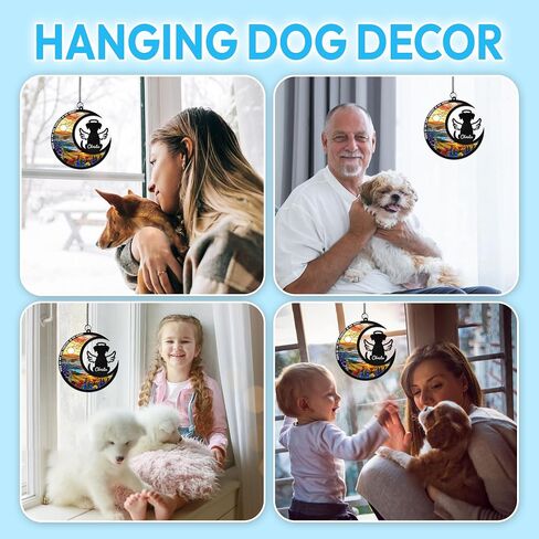 Hyturtle 8" Personalized Dog Memorial Suncatcher Ornament Custom Pet Ornaments with Name and Date, Thoughtful Sympathy Gifts, Dog Window Hanging Suncatcher Ornament in Saudi Arabia