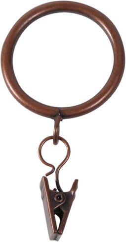 حلقات مشبك كلاسيكية من كيني A58720790 للقضبان التي يصل قطرها إلى 2.5 سم، سيينا مصقولة، 7 عبوات in Kuwait