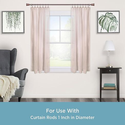 حلقات مشبك كلاسيكية من كيني A58720790 للقضبان التي يصل قطرها إلى 2.5 سم، سيينا مصقولة، 7 عبوات in Kuwait