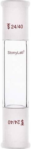 stonylab Glass Straight Connecting Adapter, Borosilicate Glass 30mm Between Two 24/40 Ground Outer Standard Taper Joints for Laboratory Lab Supply in Saudi Arabia