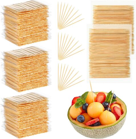 Zhehao 30, 000 Pcs Bamboo Wood Toothpicks Bulk, Round Wooden Tooth Picks, Double Side Point, Independence Pack for Each 100 Pcs, for Teeth Clean, Kitchen Appetizers, Travel Portable Disposable in Saudi Arabia