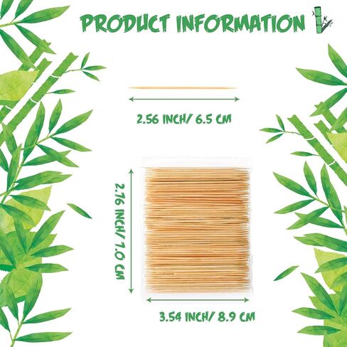 Zhehao 30, 000 Pcs Bamboo Wood Toothpicks Bulk, Round Wooden Tooth Picks, Double Side Point, Independence Pack for Each 100 Pcs, for Teeth Clean, Kitchen Appetizers, Travel Portable Disposable in Saudi Arabia