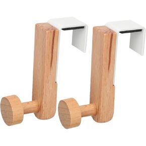 Luxshiny 2pcs Door Hook Rustic Wooden Hooks Wood Clothes Organizer Over Door Hanger Hook Modern Single Hat Hooks Door Coat Hook Behind Door Hanger Coat Hooks Natural Iron White Coat Hanger