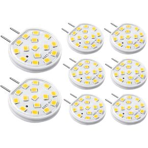 G8 LED Bulb Dimmable 3W Mini Thin Puck Light Bulbs Equivalent to 20W-25W T4 G8 Bi-Pin Base Halogen Bulb, 120V Warm White 3000K G8 Bulb for Under Counter Kitchen Lighting, Under Cabinet Light (8 Pack)