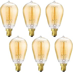 Vintage Edison Light Bulbs, E12 Candelabra Light Bulbs, 40W Dimmable Incandescent Bulb, 110-130v, ST45 Squirrel Cage Filament Edison Bulb for Home Light Fixtures Decorative 6-Pack