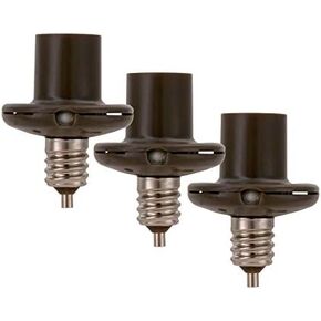 American Tack & Hardware Amertac SLC2BCB3-4 Dusk To Dawn Light-Sensing Socket Reducer Socket Adapter, 60 W, 120 V, Incandescent, Bronze
