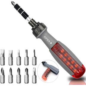 11 in 1 Screwdriver, Portable Multifunctional Screwdriver Set, Flat Head/Slotted/Phillips/Hex/Square Head/Hex, Nut Driver Suitable for Outdoor and Daily Maintenance Tools