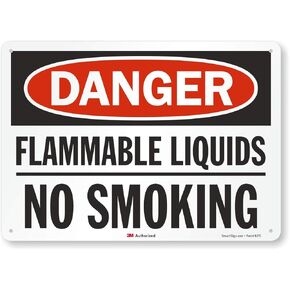 SmartSign "Danger - Flammable Liquids, No Smoking" Label | 7" x 10" Laminated Vinyl