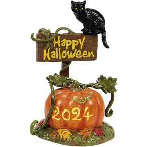 Department 56 Village Collection Accessories Halloween Feline Noir 2024 Dated Limited Edition Figurine, 3.74 Inch, Multicolor