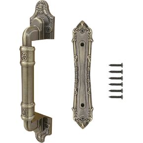 Sliding Barn Door Handles and Pulls 10" Pull No Drilling Two-Side Design,Barn Door Pull,Antique Vintage Barn Door Handle, No Drilling, Easy Install, Sliding Door Handle (Bronze)