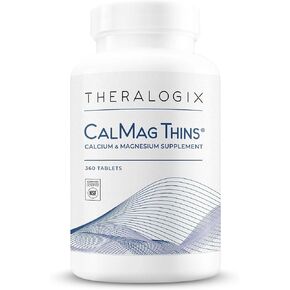 Theralogix CalMag Thins Calcium & Magnesium Supplement - Bone Support Supplement for Women & Men - Contains 200 mg of Calcium and 50 mg of Magnesium - NSF Certified - 360 Tablets