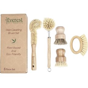 Eco Friendly Kitchen Dish Cleaning Set - Biodegradable and Highly Durable | Perfect for Zero Waste Homes | 5 Piece Set in Saudi Arabia