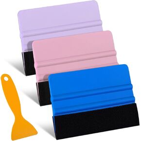 Mity rain 4PCS Squeegee for Vinyl with 3PCS Felt Squeegee Tool, Craft Adhesive Vinyl Wrap Squeegee Applicator Tool for Apply Decals, Car Film Wrap, Window Tint, Wall Paper, Scraper for Vinyl